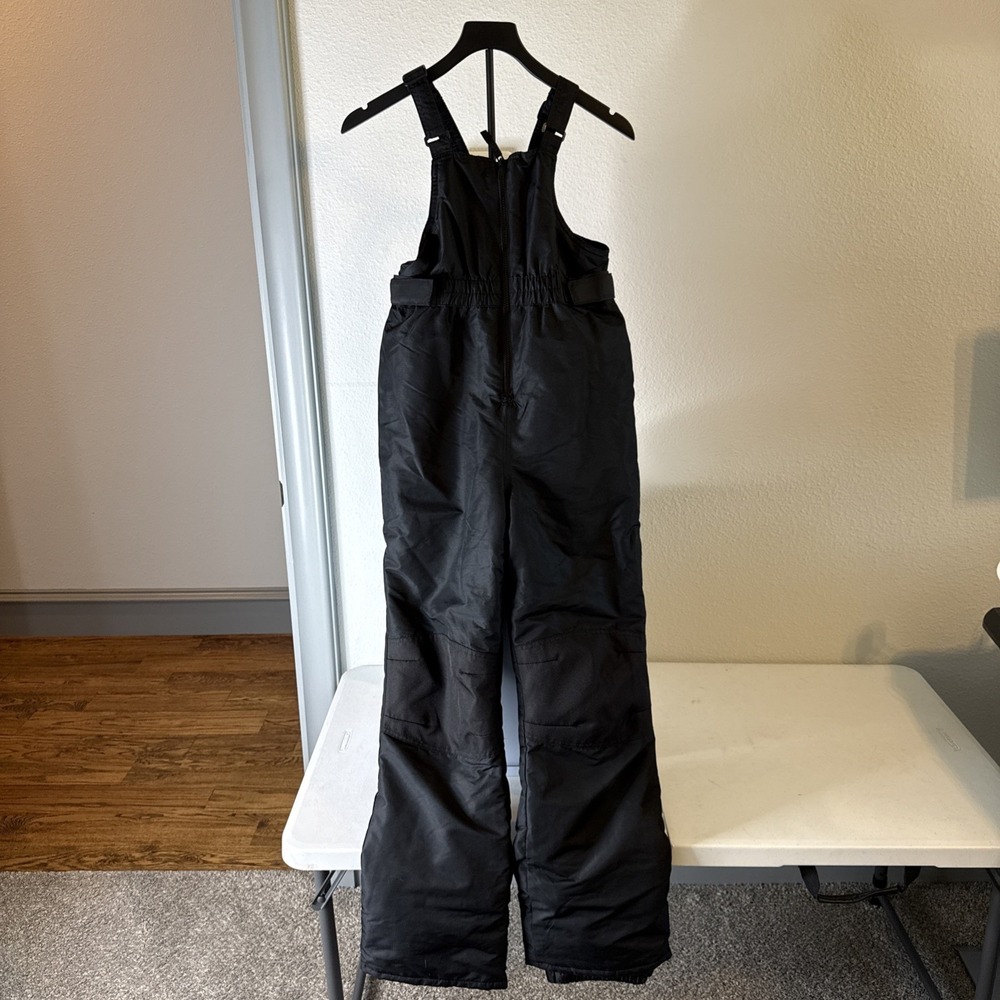 Cat & Jack Kids Snow Bib Pants Black Water Resistant Reinforced Size L